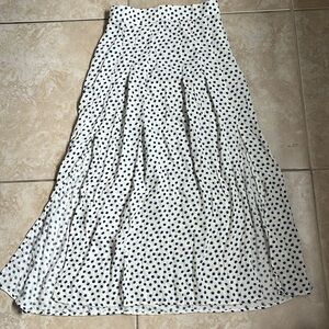 Blue polkadot maxi skirt with slits